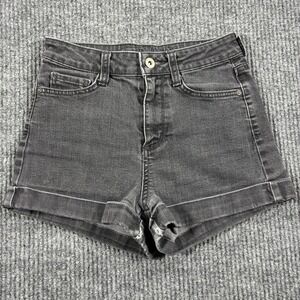 Arizona Jean Co Denim Shorts Womens 3 Black Gray High‎ Rise Cuffed Stretch